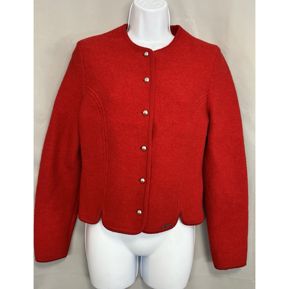 Geiger Tyrol Cardigan Red Wool Button‎ Up Sweater- Women’s Size 40